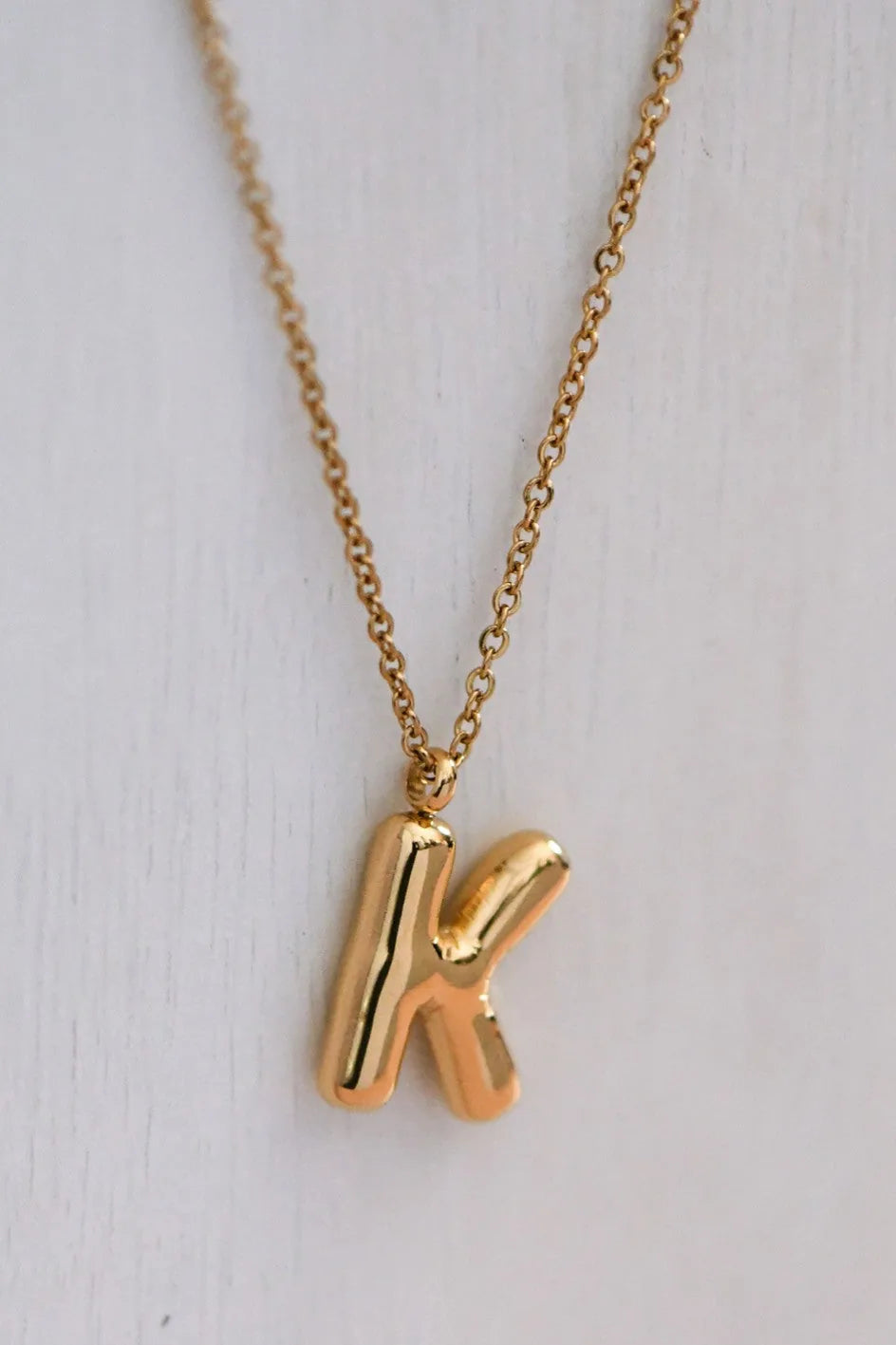 Balloon Initial Gold Necklace