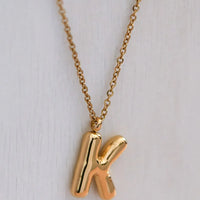 Balloon Initial Gold Necklace