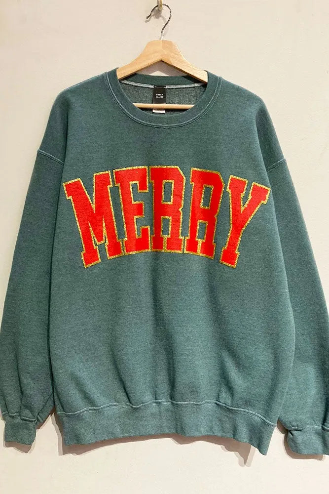 Merry Glitter Oversized Sweatshirt