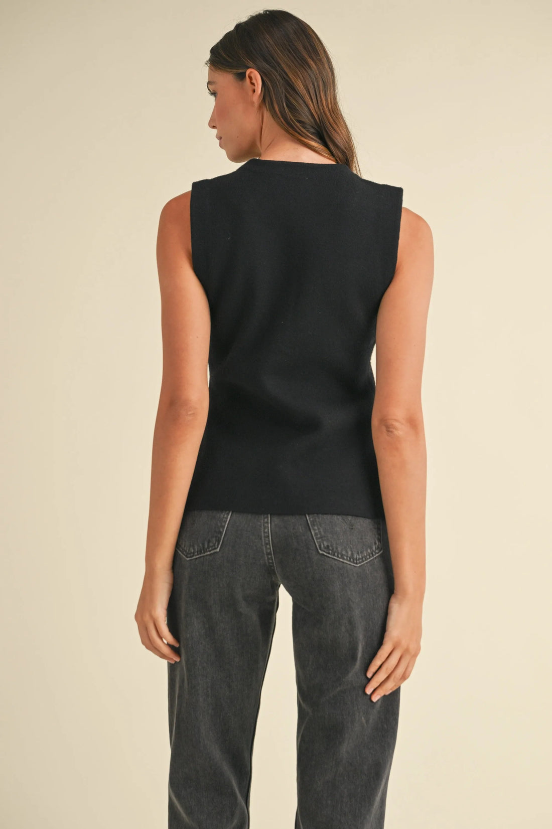 Jewel Button Down Sweater Vest
