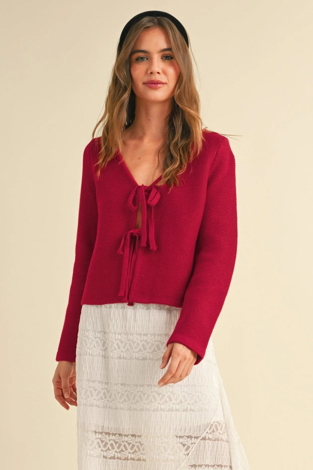 Tie Front Knit Cardigan
