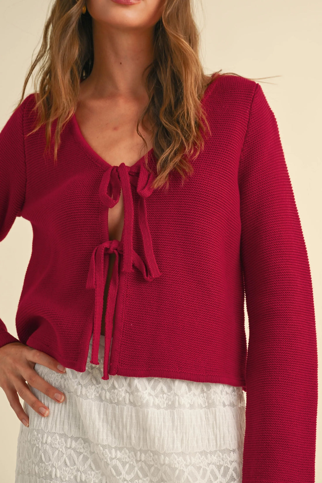 Tie Front Knit Cardigan