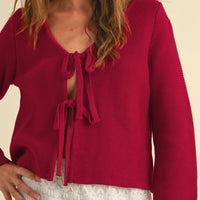 Tie Front Knit Cardigan