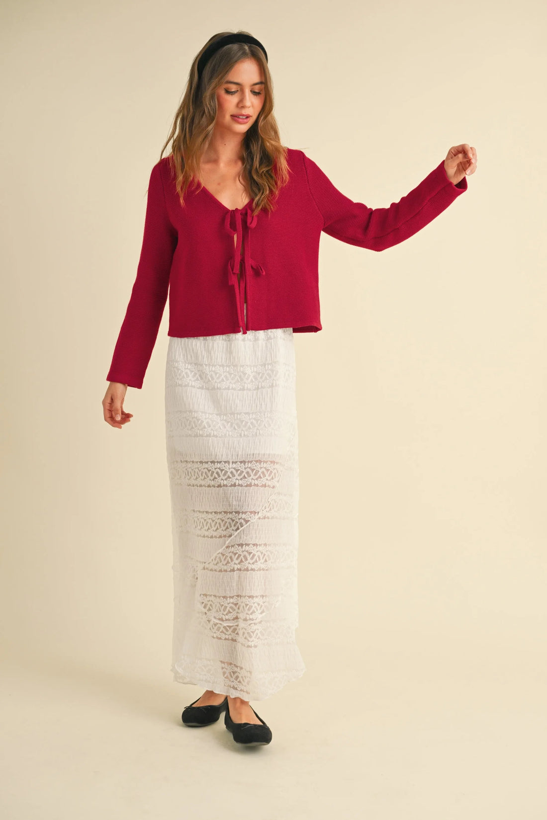 Tie Front Knit Cardigan