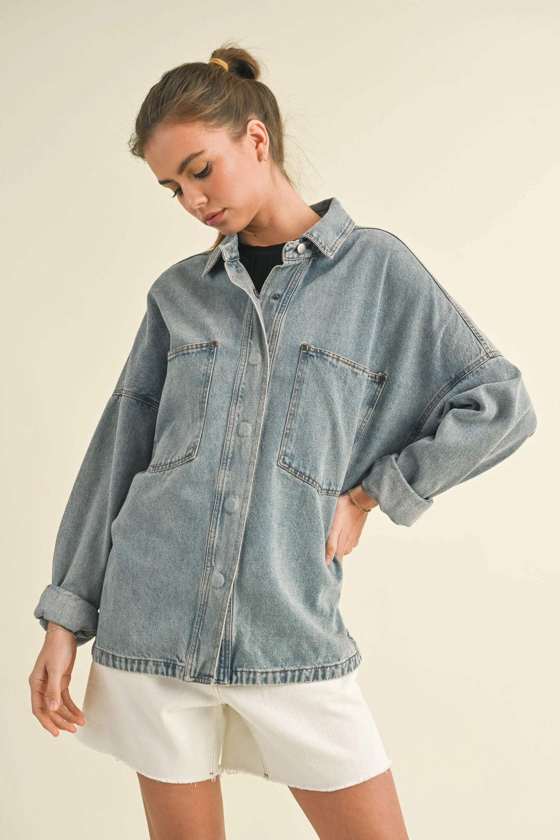 Washed Denim Oversized Shacket