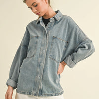 Washed Denim Oversized Shacket