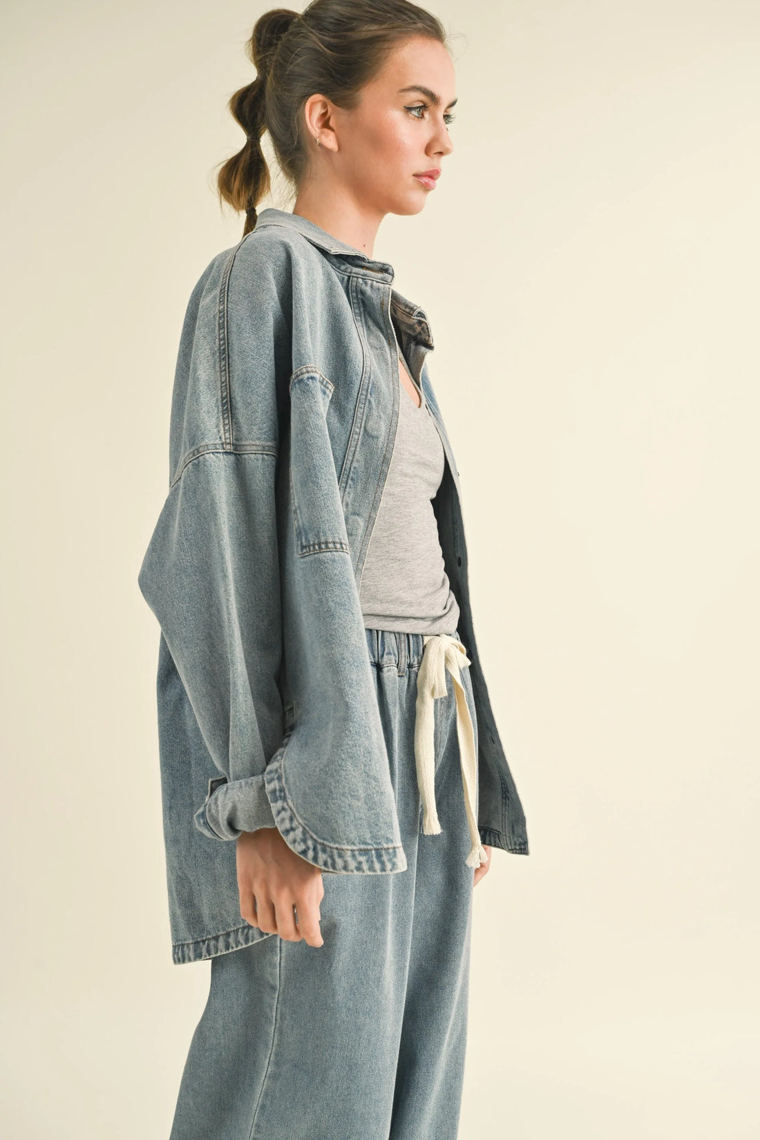Washed Denim Oversized Shacket