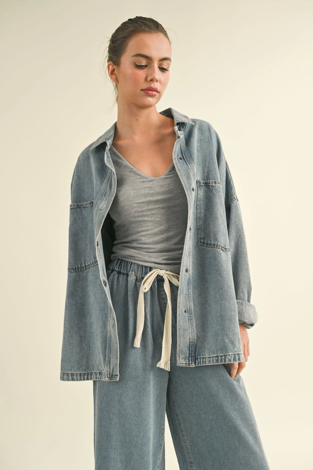 Washed Denim Oversized Shacket