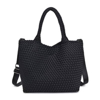 Woven Neoprene Tote Bag with Adjustable Crossbody Strap