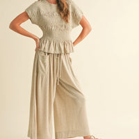 Smock Waist Big Pocket Comfy Pants