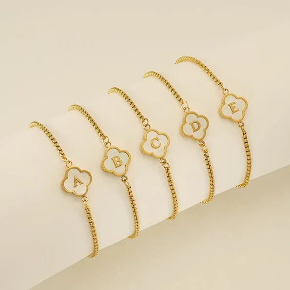 Clover Initial Bracelets