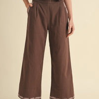 Embroidered Vest and Wide Leg Pants Set