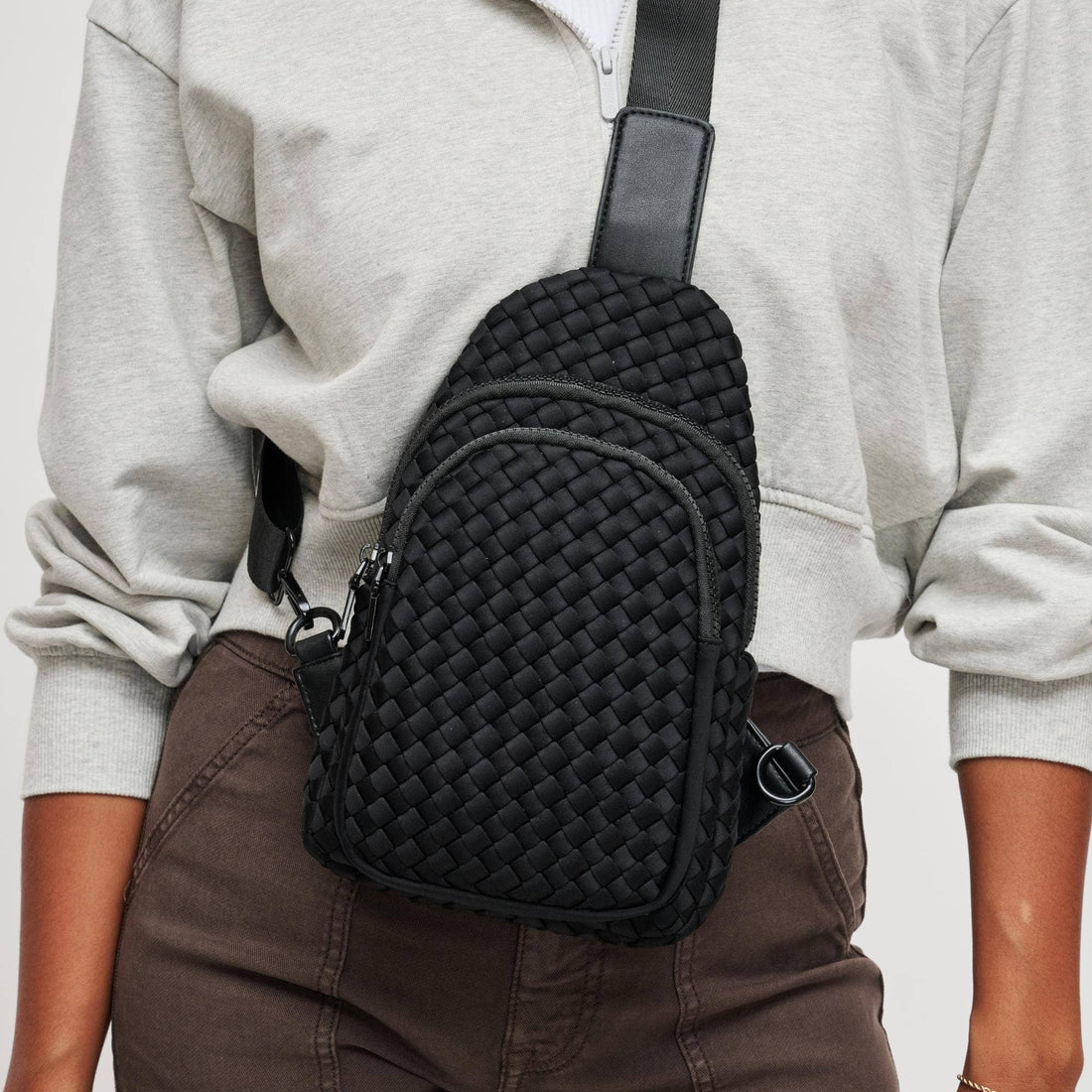 Woven Neoprene Sling Backpack with Adjustable Strap