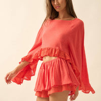 Boho Lace Flowy Mini Skort
