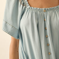 Light Tencel Dnim Flowy Babydoll Mini Dress