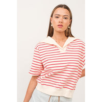 Sailor Collar Striped Top