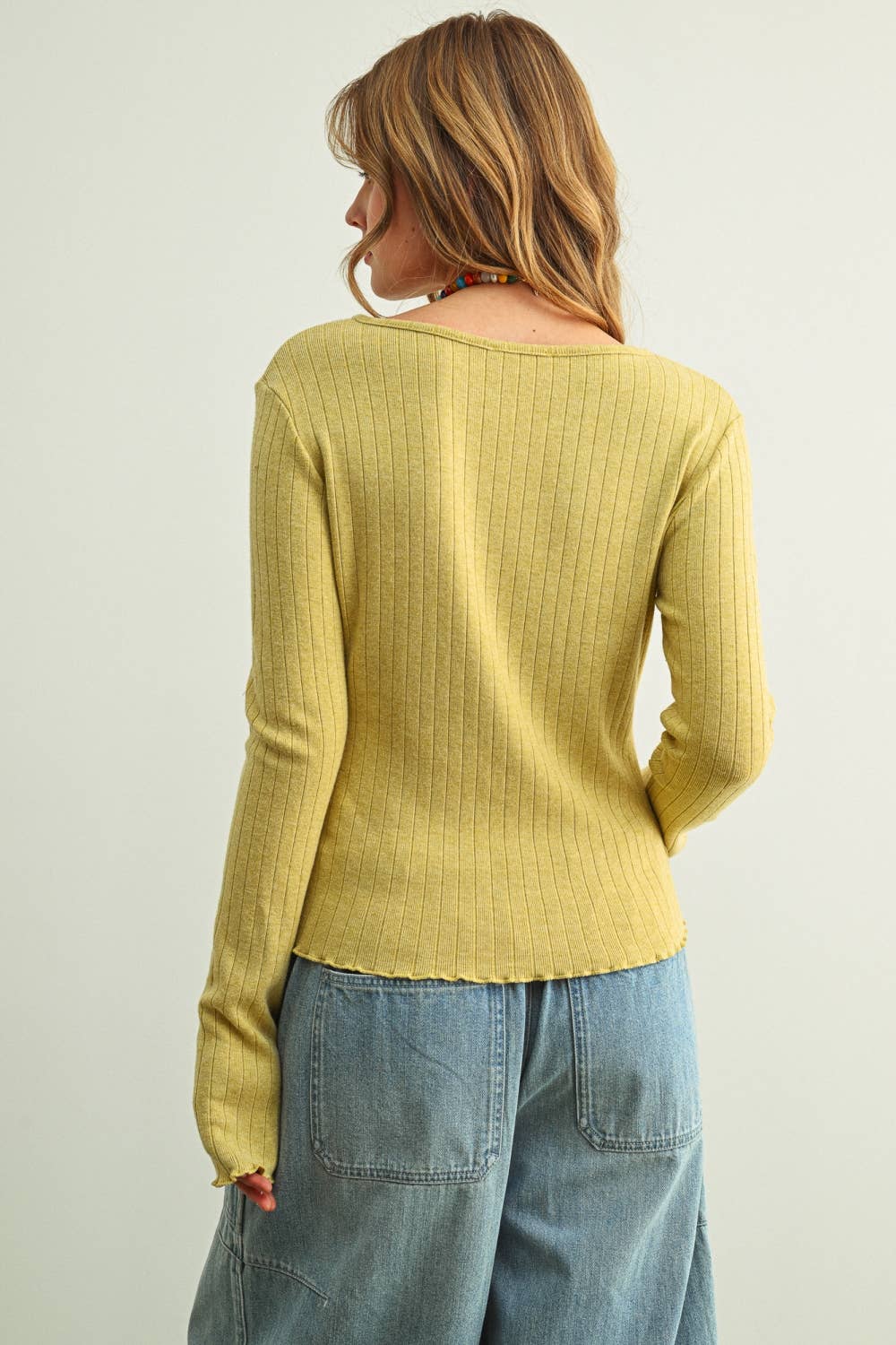 Ribbed Button Front Knit Cardigan Top