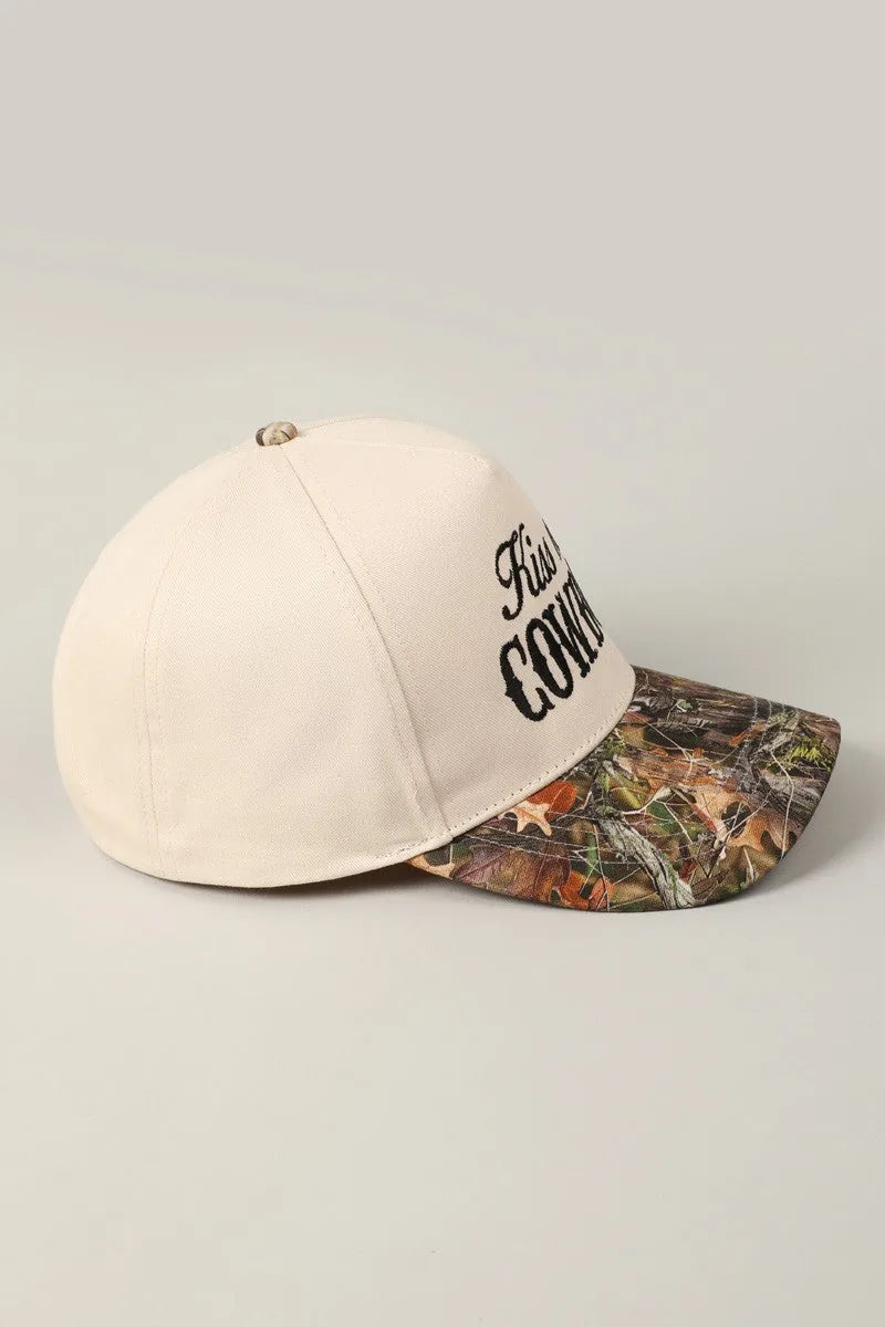 Kiss Me Cowboy Camo Trucker Hat
