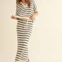 Striped Knit Collared Pullover