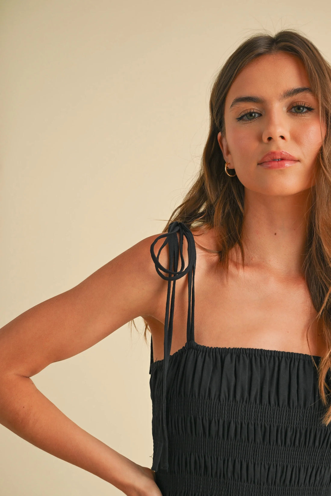 Elegant Two-Tone Balloon Maxi Dress