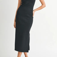 Ribbed Basic Bodycon Midi Dress
