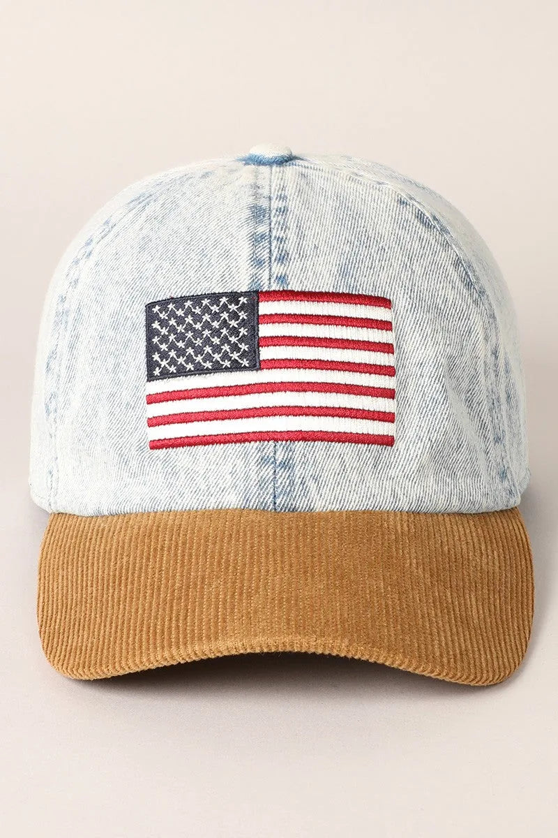 Vintage Denim USA Flag Cap