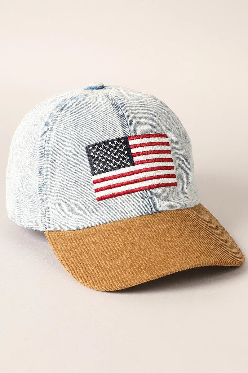 Vintage Denim USA Flag Cap