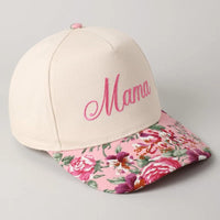 Mama Embroidery Floral Two-Tone Trucker Hat