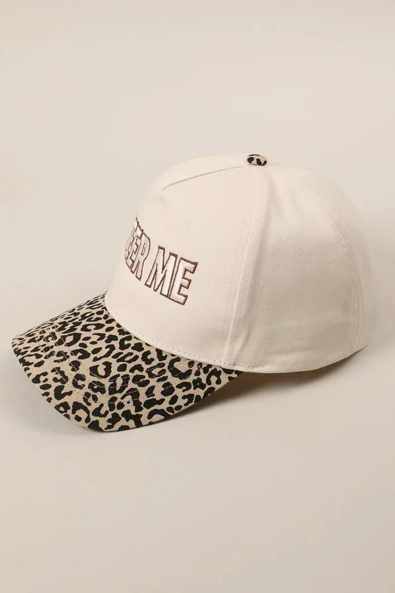 Beer Me Embroidery Leopard Trucker Hat