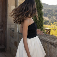 Two-Tone Strapless Bubble Mini Dress