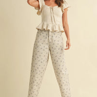 Vintage Floral Denim Pants