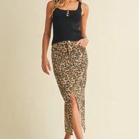 Button Front Ribbed Knit Tank