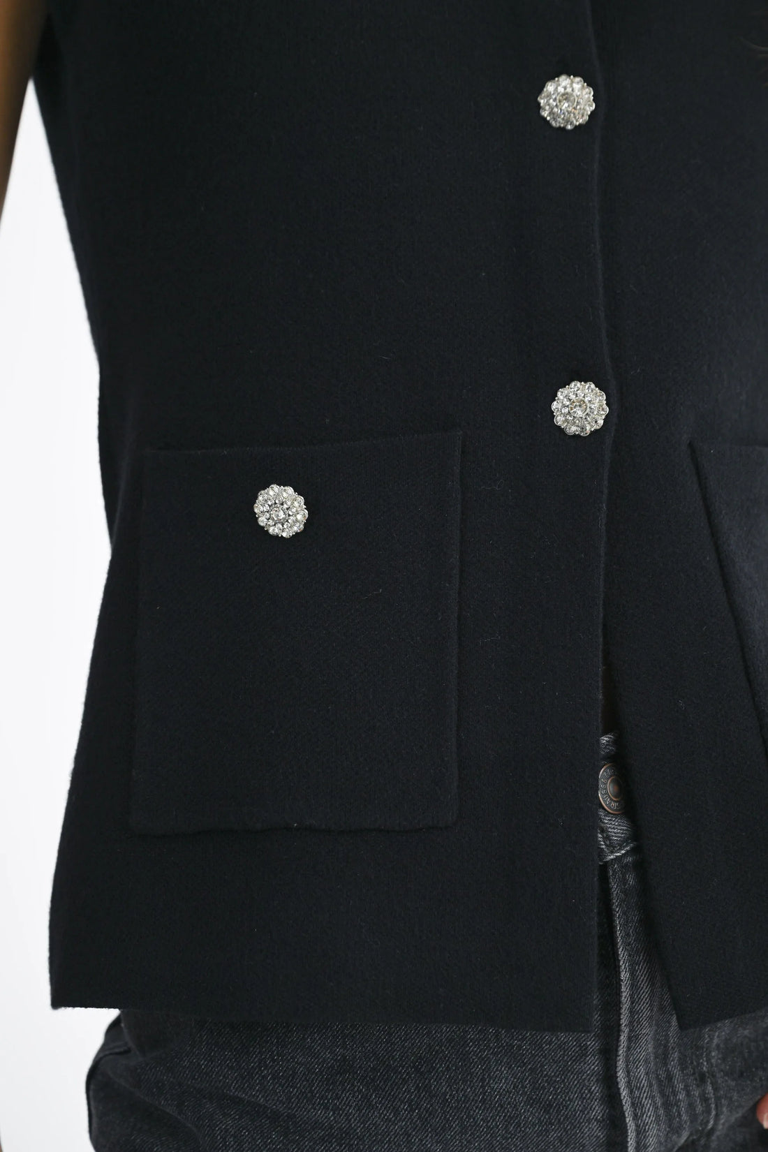 Jewel Button Down Sweater Vest