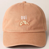 Oui Croissant Baseball Cap