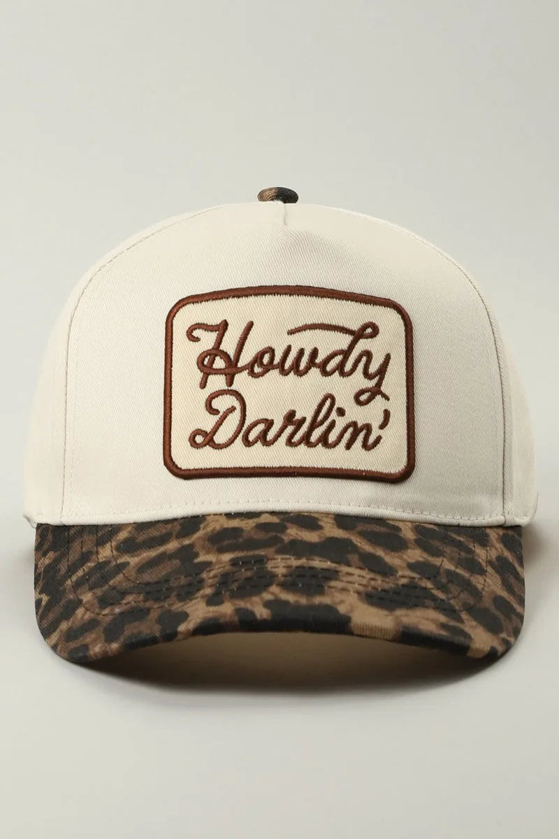 Howdy Darlin’ Leopard Brim Trucker Hat