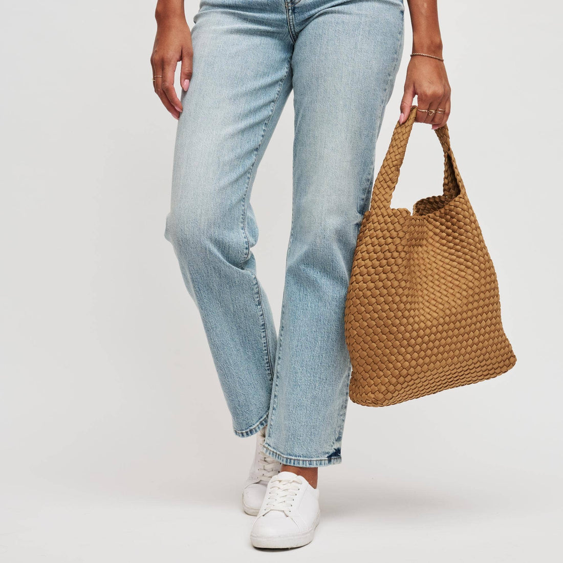 Woven Neoprene Hobo Shoulder Bag with Removable Pouch