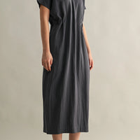 Minimal Short Sleeve Midi Dress with Waist Dart Detail