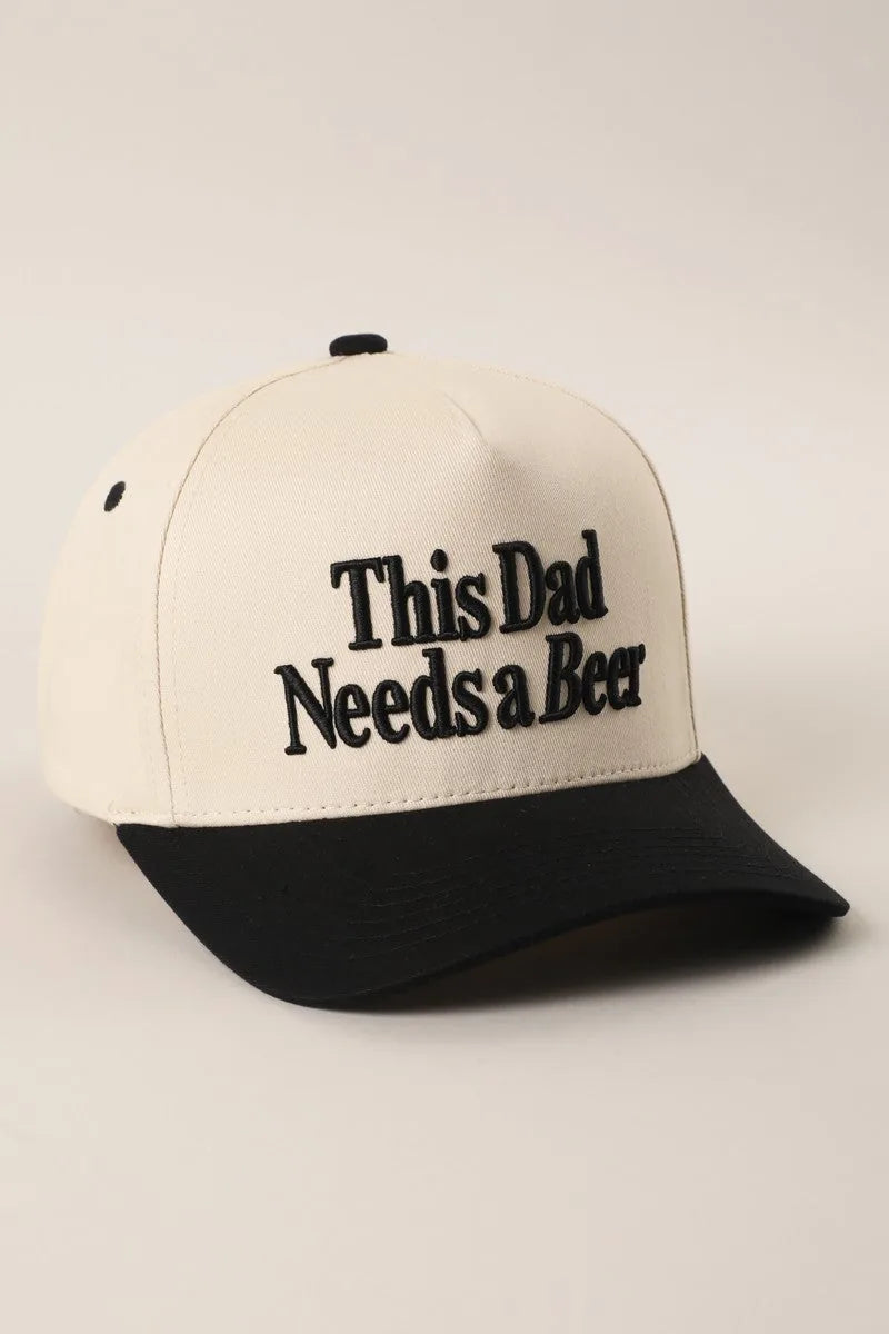 This Dad Needs a Beer Embroidered Two-Tone Baseball Cap