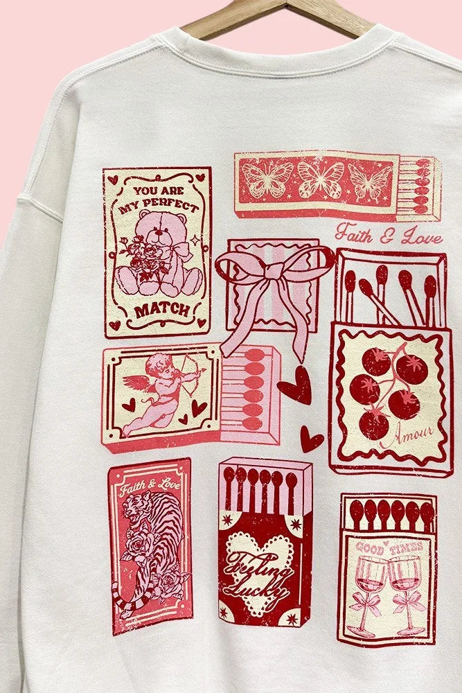 Perfect Match Valentine Graphic Sweatshirt