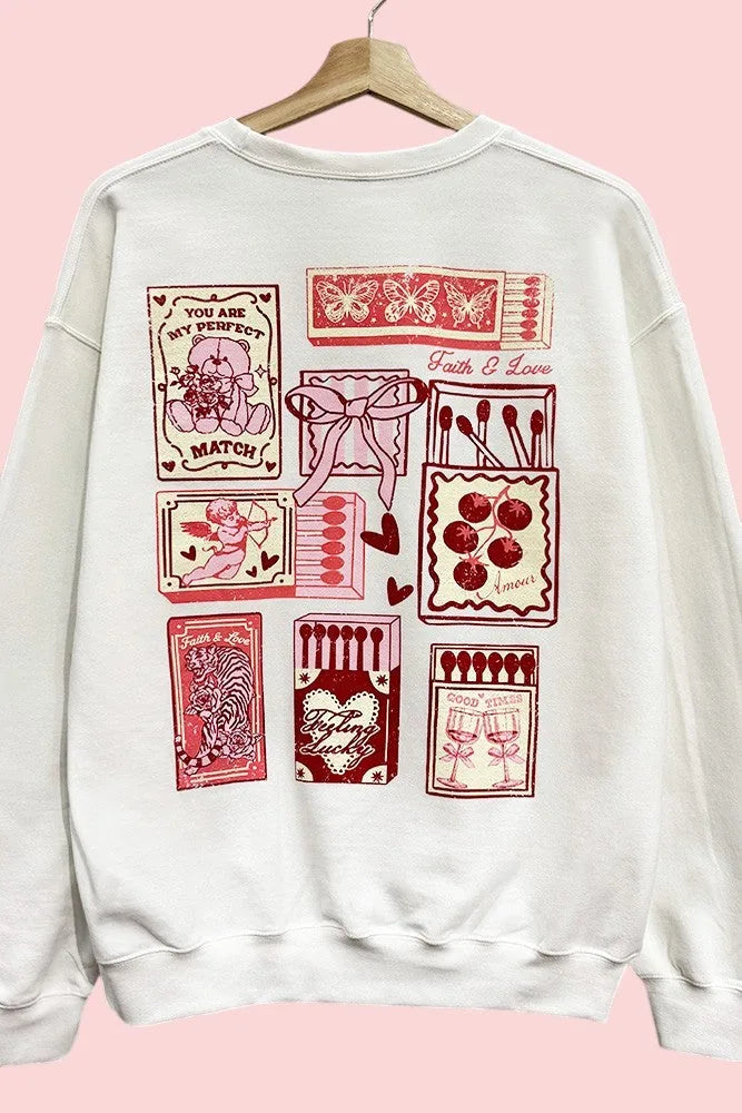 Perfect Match Valentine Graphic Sweatshirt