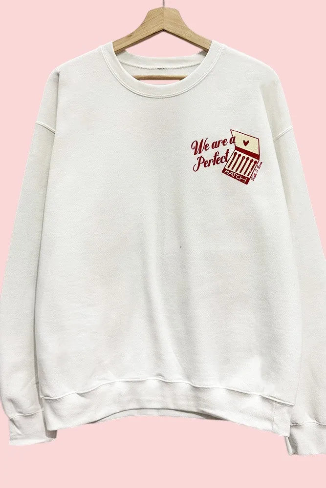 Perfect Match Valentine Graphic Sweatshirt