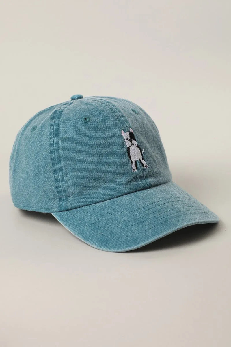 Pit Bull Embroidered Vintage Washed Baseball Cap