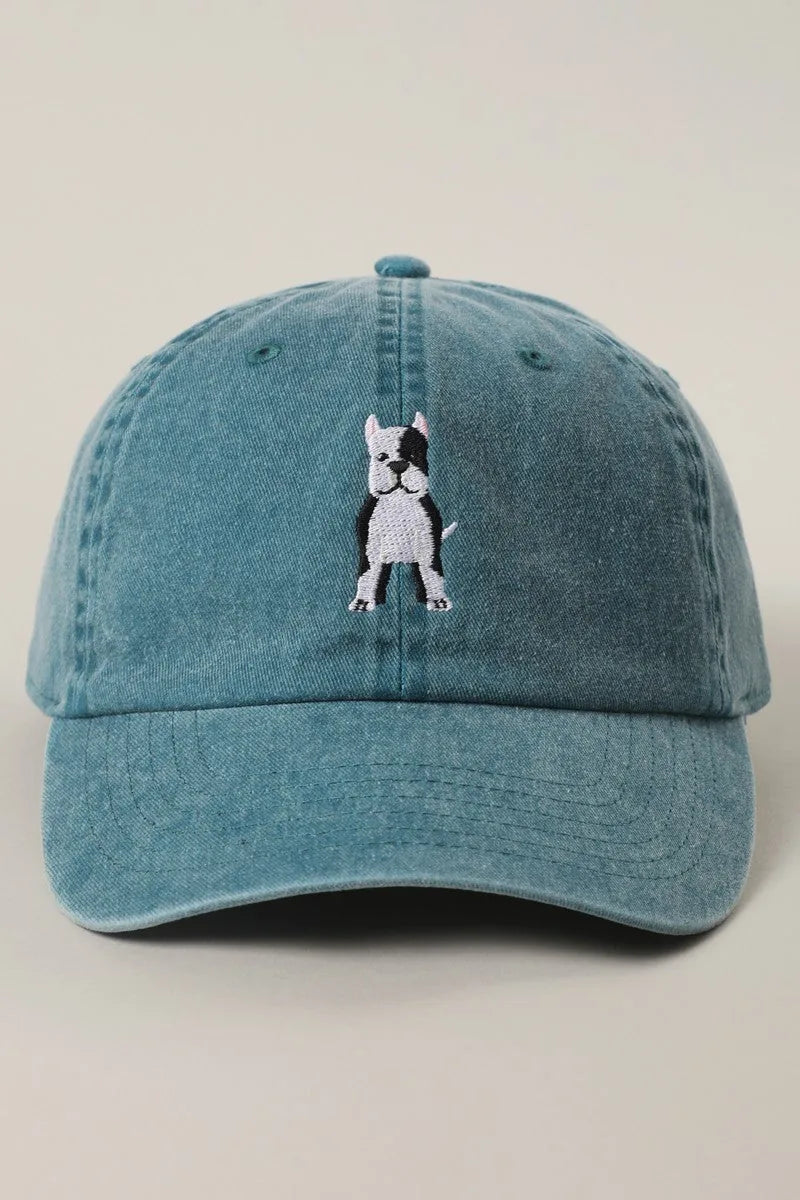 Pit Bull Embroidered Vintage Washed Baseball Cap
