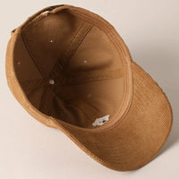 Maltese Embroidered Corduroy Baseball Cap