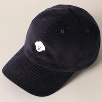 Maltese Embroidered Corduroy Baseball Cap
