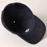 Maltese Embroidered Corduroy Baseball Cap