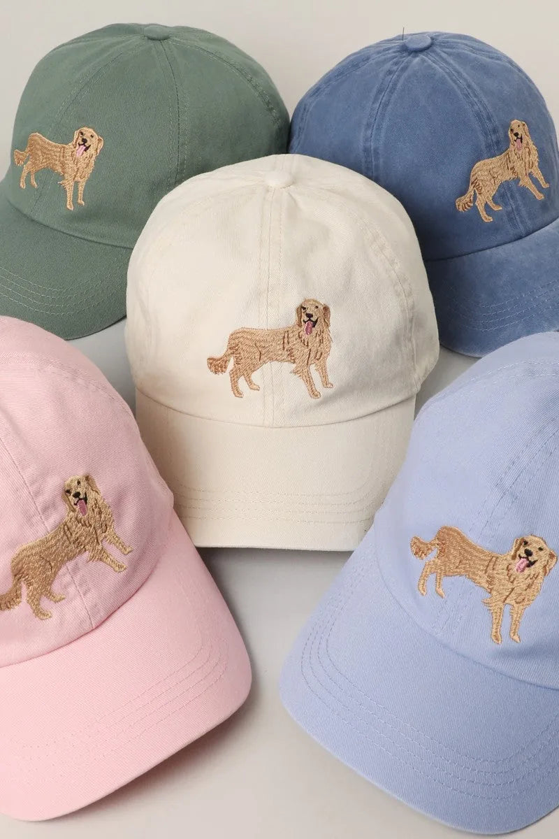Golden Retriever Embroidered Cotton Baseball Cap