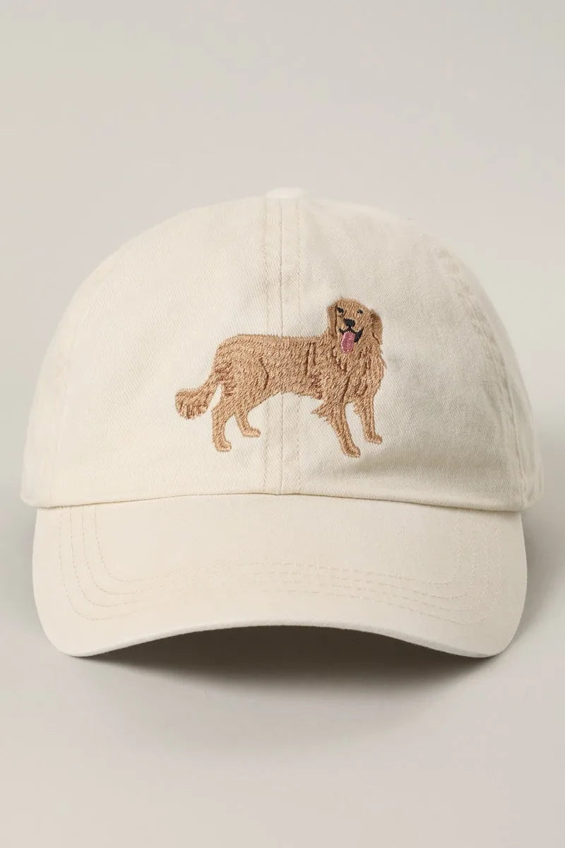Golden Retriever Embroidered Cotton Baseball Cap