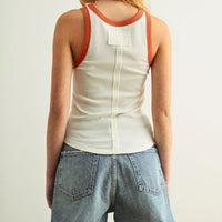 Contrast Trim Ribbed Tank Top