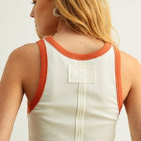 Contrast Trim Ribbed Tank Top